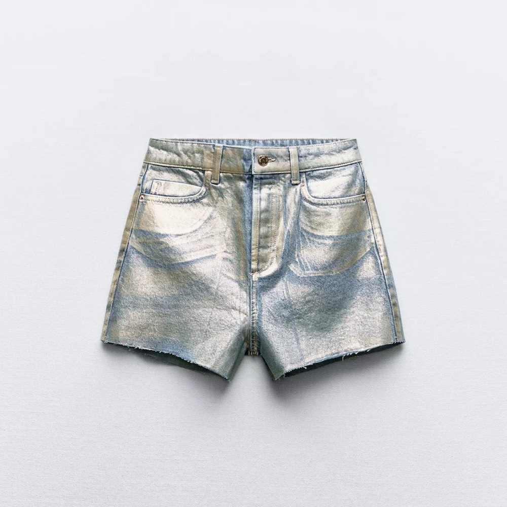 Denim Blue Metallic Short